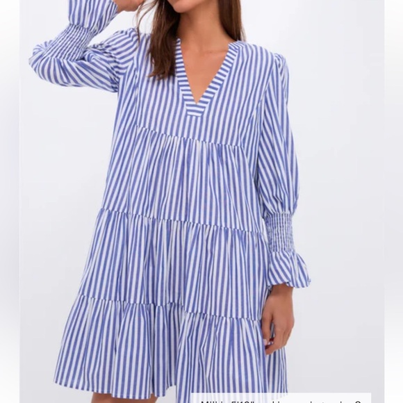 Pomander Place Dresses & Skirts - Pomander Kenzo Cotton Poplin Dress Blue White Mini Size Large